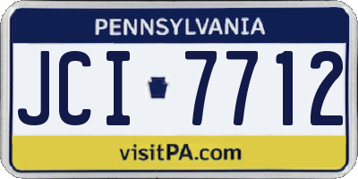 PA license plate JCI7712