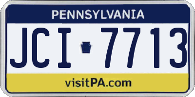 PA license plate JCI7713