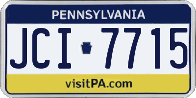 PA license plate JCI7715