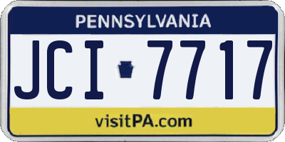 PA license plate JCI7717