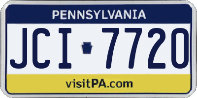 PA license plate JCI7720