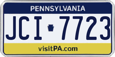 PA license plate JCI7723