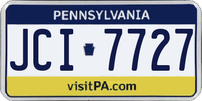 PA license plate JCI7727