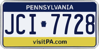 PA license plate JCI7728