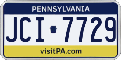 PA license plate JCI7729