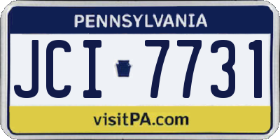 PA license plate JCI7731