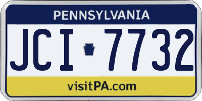 PA license plate JCI7732