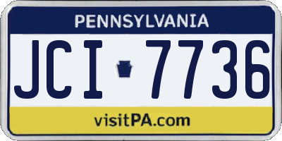 PA license plate JCI7736