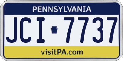 PA license plate JCI7737