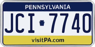 PA license plate JCI7740