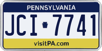 PA license plate JCI7741
