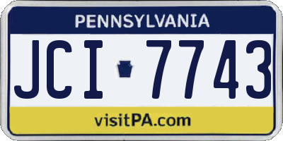 PA license plate JCI7743