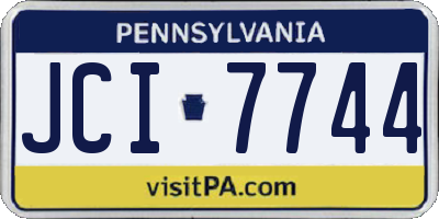 PA license plate JCI7744
