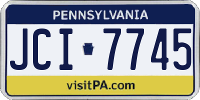 PA license plate JCI7745