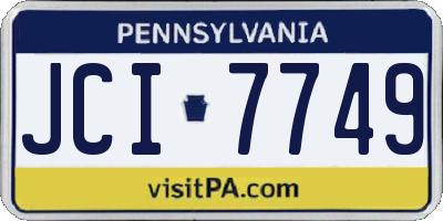 PA license plate JCI7749