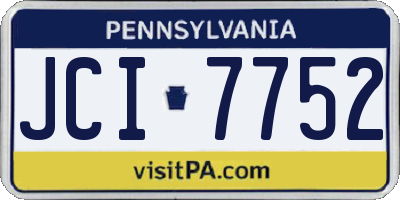 PA license plate JCI7752