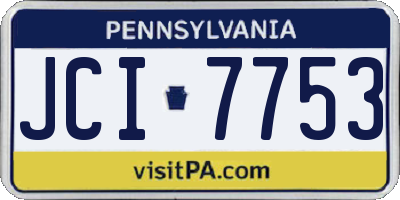 PA license plate JCI7753