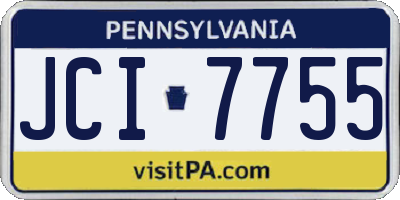 PA license plate JCI7755