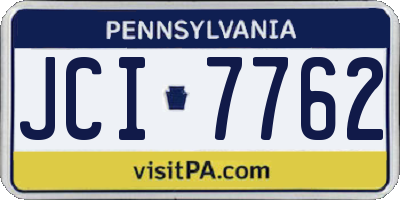 PA license plate JCI7762