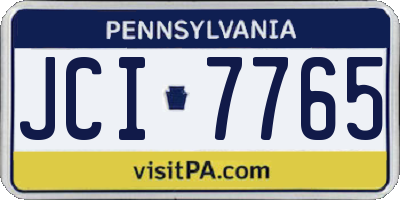 PA license plate JCI7765