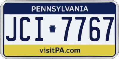 PA license plate JCI7767