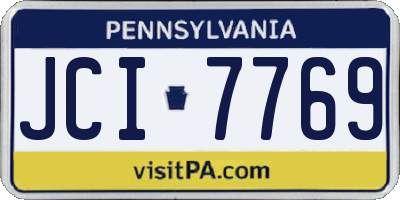 PA license plate JCI7769