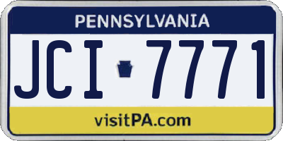 PA license plate JCI7771