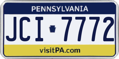 PA license plate JCI7772