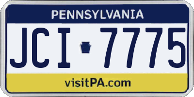 PA license plate JCI7775