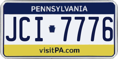 PA license plate JCI7776