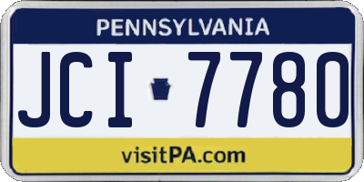 PA license plate JCI7780