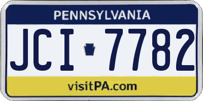 PA license plate JCI7782