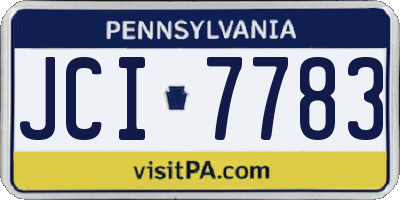PA license plate JCI7783