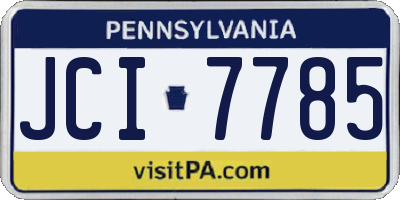 PA license plate JCI7785