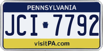 PA license plate JCI7792