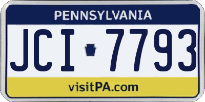 PA license plate JCI7793