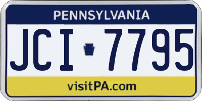 PA license plate JCI7795
