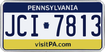 PA license plate JCI7813