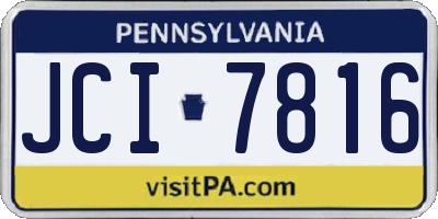 PA license plate JCI7816