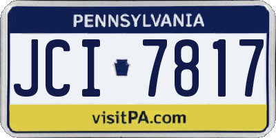 PA license plate JCI7817