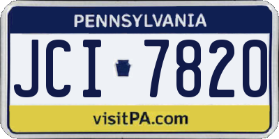 PA license plate JCI7820