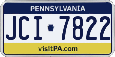 PA license plate JCI7822