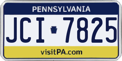 PA license plate JCI7825