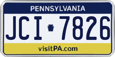PA license plate JCI7826