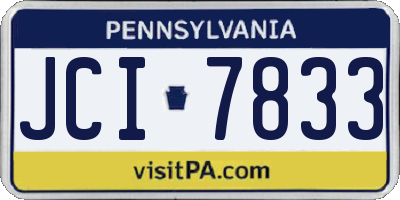PA license plate JCI7833