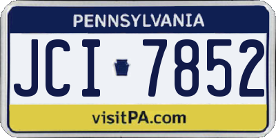 PA license plate JCI7852