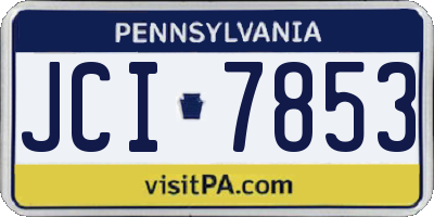 PA license plate JCI7853