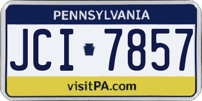 PA license plate JCI7857