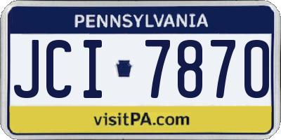 PA license plate JCI7870
