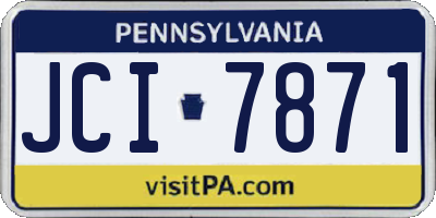 PA license plate JCI7871